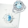 thumbnail image 7 of Aquamarine and Halo Diamond Accent Ring in 14K Gold, 7 of 9