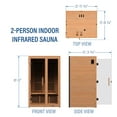thumbnail image 12 of Backyard Discovery 2-Person Cedar Wood Indoor Infrared Sauna with Red Light Therapy & Chromotherapy, 12 of 13