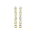 thumbnail image 2 of Round Cut Oval Shape Diamond Hoop Earrings in 14K Gold, 2 of 4