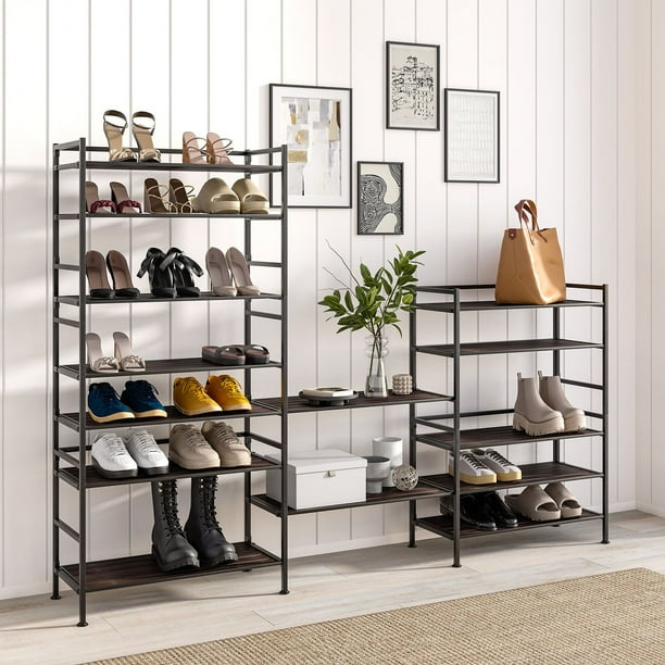 Seville Classics 3-Tier Resin Slat Shoe Rack, 26.5