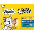 thumbnail image 1 of Temptations Lickable Puree Adult Variety Chicken, Salmon, and Tuna Cat Treats, 32 ct. 0.4 oz. Pouches, 1 of 12