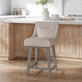 thumbnail image 1 of HH2 Home Upholstered Tapered Back Wood Adjustable Height Swivel Bar Stool, 1 of 19