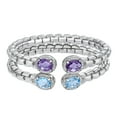 thumbnail image 5 of Amethyst & Treated Blue Topaz Bangle Set in Sterling Silver, 5 of 6