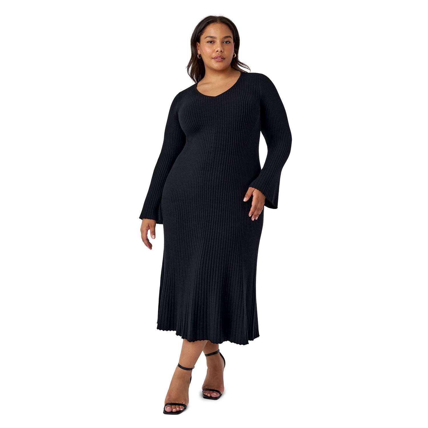 Edited by Hunter McGrady Women's Flare Midi Sweater Dress