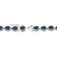 thumbnail image 4 of Pear Cut Lab Created Gemstone Halo Tennis Bracelet in Sterling Silver, 4 of 5