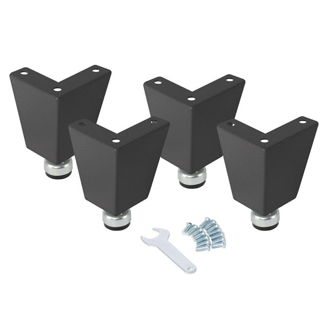 Seville Classics UltraHD 6" Tall Leveling Feet with Rubber Base, Set of 4 or 6