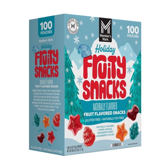 Member's Mark Holiday Fruity Snacks Variety Pack, 0.8 oz., 100 ct.