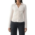 thumbnail image 1 of Social Standard by Sanctuary Women's Ruched Button-Up Top, 1 of 6