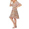 thumbnail image 2 of Bila Women's Floral Paisley Short Tiered Dress, 2 of 5