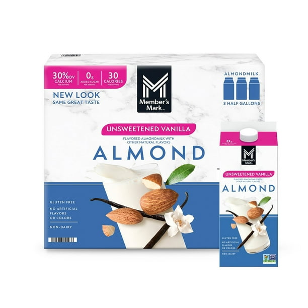 Member's Mark Unsweetened Vanilla Almond Milk, 64 pk