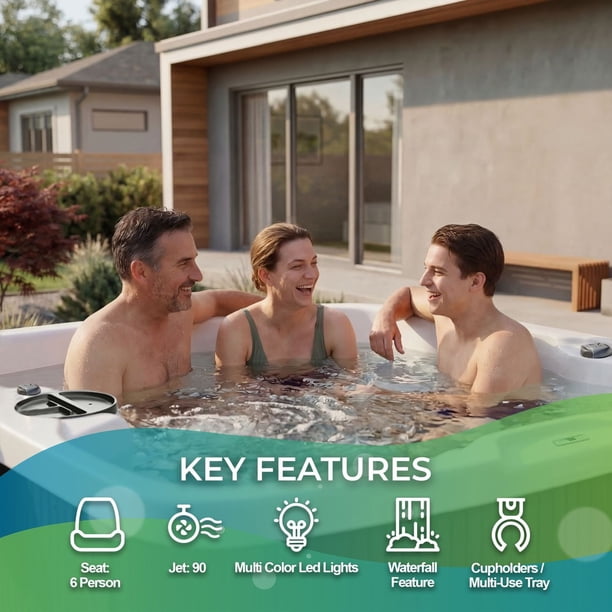 LIFEWAVE セット Lifesmart Leganza 6-Person 90-Jet Spa with Lounge Seating