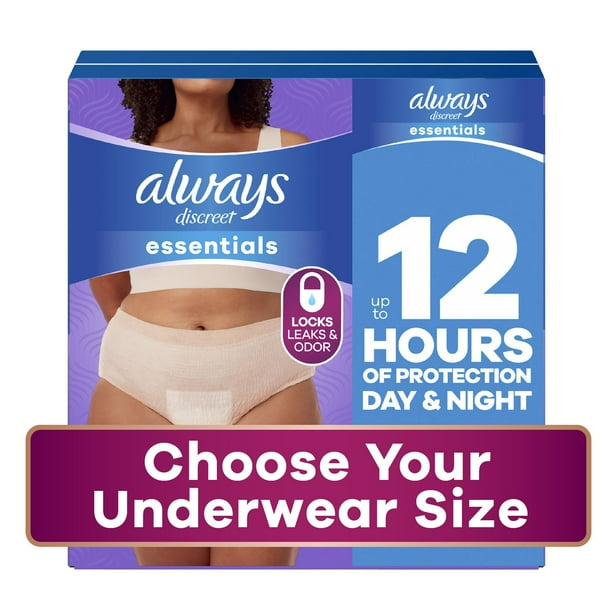 Always Discreet Essentials Underwear for Women, Maximum, Choose