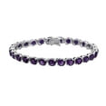 thumbnail image 1 of Round Cut Gemstone Swirl Tennis Bracelet in Sterling Silver, 1 of 2