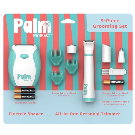 Palmperfect Electric Shaver and Trimmer 9-Piece Grooming Set