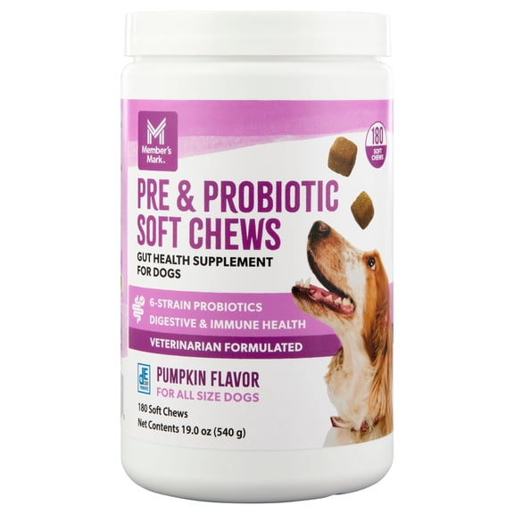 Member's Mark Pre and Probiotic Soft Chew Gut Health Supplement for Dogs, 180 ct.