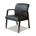 thumbnail image 2 of Alera Reception Lounge Series Leather Guest Chair, Mahogany/Black, 2 of 19