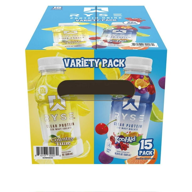 BIORISE RINASCÉ Drink 2本セット RYSE 22g Protein Drink Variety Pack, 16.9 fl. oz., 15 pk