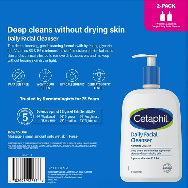 Cetaphil Daily Facial Cleanser, 20 fl. oz., 2 pk. - Samsclub.com