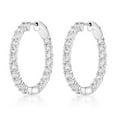thumbnail image 1 of Lab Created Gemstone Huggie Hoop Earrings in Sterling Silver, 1 of 6