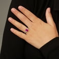 thumbnail image 4 of Emerald Cut Natural Gemstone & 0.20 CT. T.W. 3-Stone Diamond Ring in 14K Gold, 4 of 5