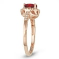 thumbnail image 2 of Round Cut Gemstone & 0.13 CT. T.W. Halo Diamond Ring in 14K Gold, 2 of 5