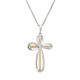 thumbnail image 1 of Diamond Cross Pendant in Sterling Silver and 14K Gold, 1 of 6