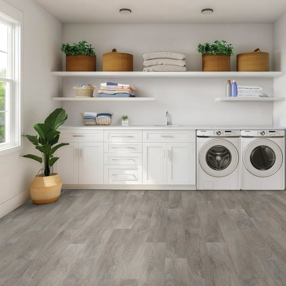 QuickStep by Mohawk Farmview Oak Waterproof Laminate Flooring, 17.18 sq. ft. per box