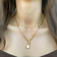 thumbnail image 4 of Padlock Toggle Paperclip Chain Pendant Necklace in 14K Gold, 4 of 6