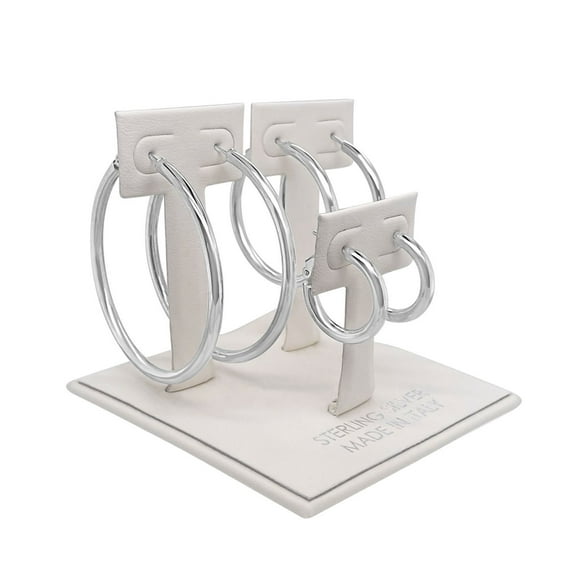 Italian Sterling Silver Hoop Earring Set