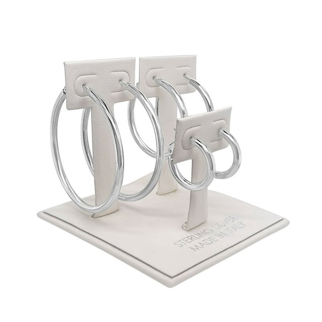 Italian Sterling Silver Hoop Earring Set
