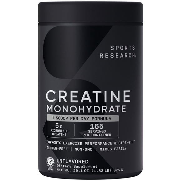 Sports Research Creatine Monohydrate, Unflavored, 29.1 oz.