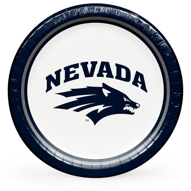 Nevada Wolf Pack NCAA Round Paper Plates, 10", 85 ct.