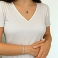 thumbnail image 6 of Lab Created Round Gemstone and 0.12 Diamond Halo in Serling Silver, 6 of 6