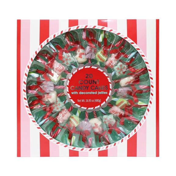 Holiday Candy Canes with Decorated Jellies, 20 ct.