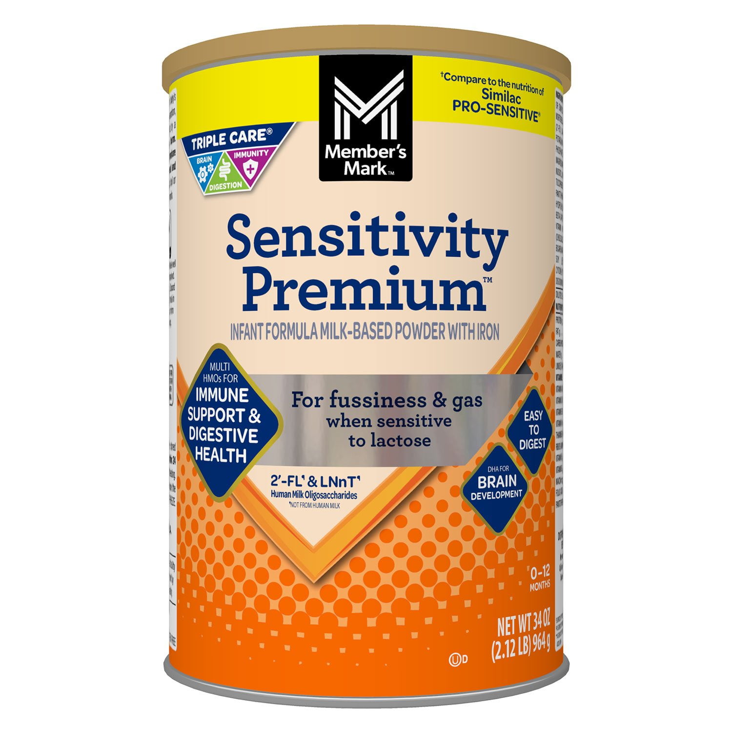 Member's Mark Sensitivity Premium Baby Formula, 34