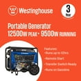 thumbnail image 8 of 12,500/9500–Watt Westinghouse Gas-Powered Portable Generator + Remote Electric Start, 8 of 10