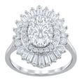 thumbnail image 1 of 3.46 CT.T.W. Oval Baguette & Round Cut Lab Created Diamond Ring in 14K Gold, 1 of 6