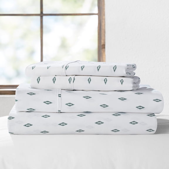 Member's Mark 300-Thread-Count 100% Organic Cotton Printed Sheet Set, Assorted Sizes