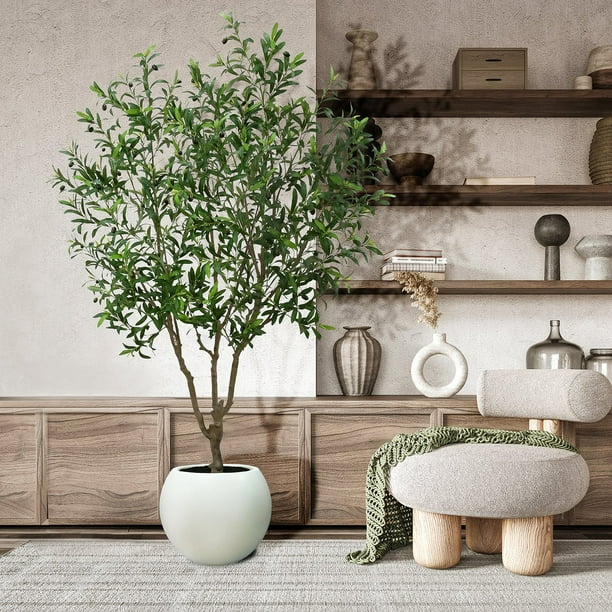 オリーブ太枝 7本セット 約15kg Artificial 7' Premium Olive Tree in Oversized Pot - Samsclub.com