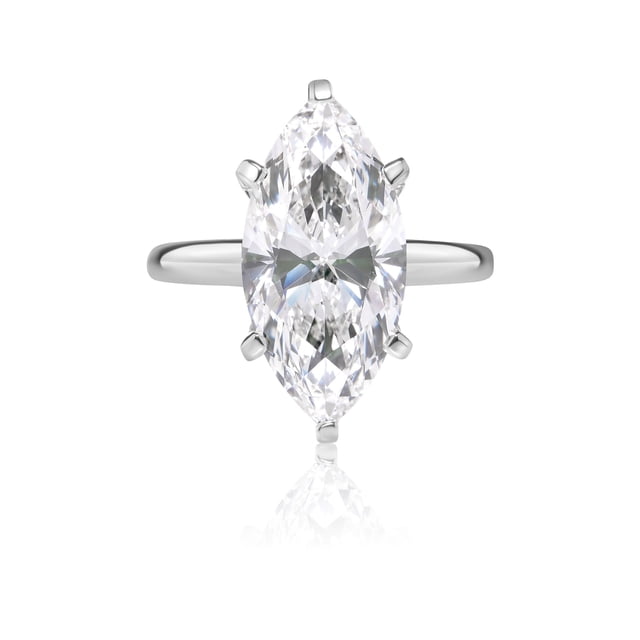 Lab Created Marquise Cut Solitaire Diamond Ring