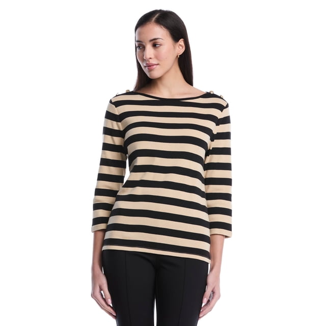 Rafaella Women's 3/4 Sleeve Boatneck Top