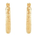 thumbnail image 5 of Crystal Cut Round Hoop Earrings in 14K Gold, 5 of 5