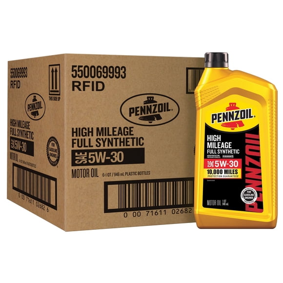 Pennzoil Full Synthetic High Mileage 5W30 6-pack/1-qt. bottles