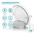 thumbnail image 3 of 4 In & 6 in 5CCT Selectable 9W 750 LM Slim LED Light Downlight Kit 12 Pack, 3 of 9