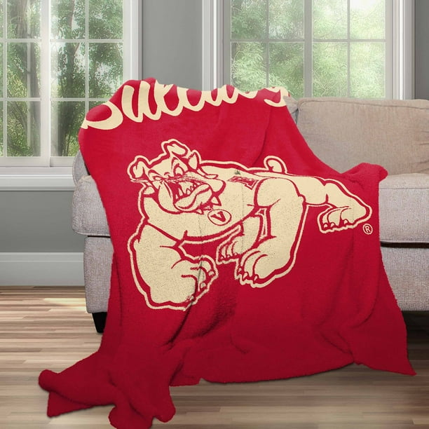 Logo Brands Fresno State Bulldogs Luxe Dreams Throw, 60
