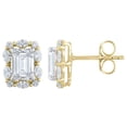 thumbnail image 3 of 2.46 CT.T.W. Emerald, Round, and Marquise Lab Created Diamond Earrings in 14K Gold, 3 of 7
