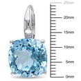 thumbnail image 3 of Cushion Cut Sky Blue Topaz Dangle Earrings in 14K Gold, 3 of 5