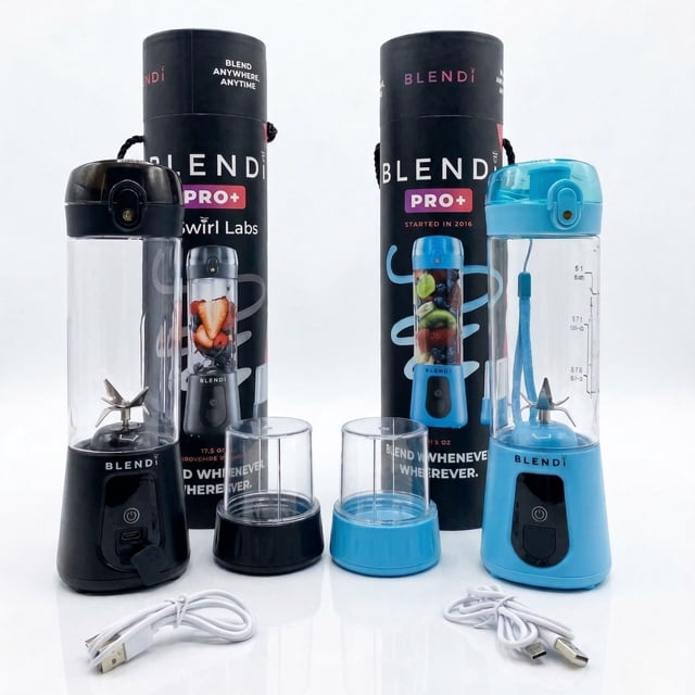 BLENDi Portable Blender 2-Pack, Black & Turquoise