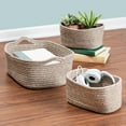 thumbnail image 2 of Honey-Can-Do 3-Piece Set of Cotton Nested Texture Baskets, Champagne, 2 of 8