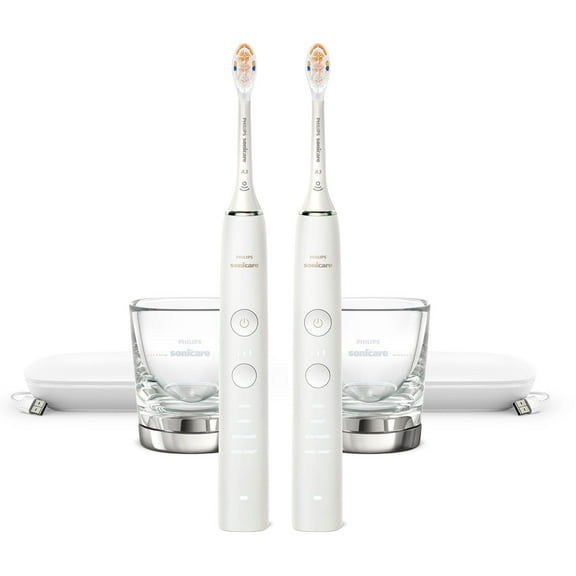 Philips Sonicare DiamondClean Power Toothbrush, White Handles, 2 pk.